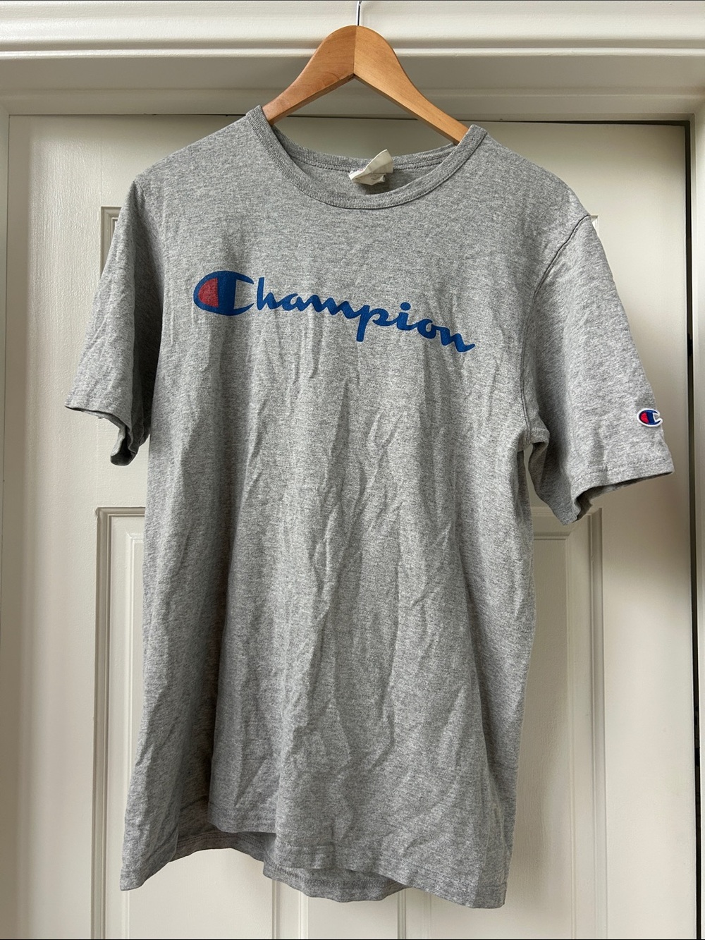 VINTAGE Grey Champion T Shirt SIZE M GOOD CONDITION